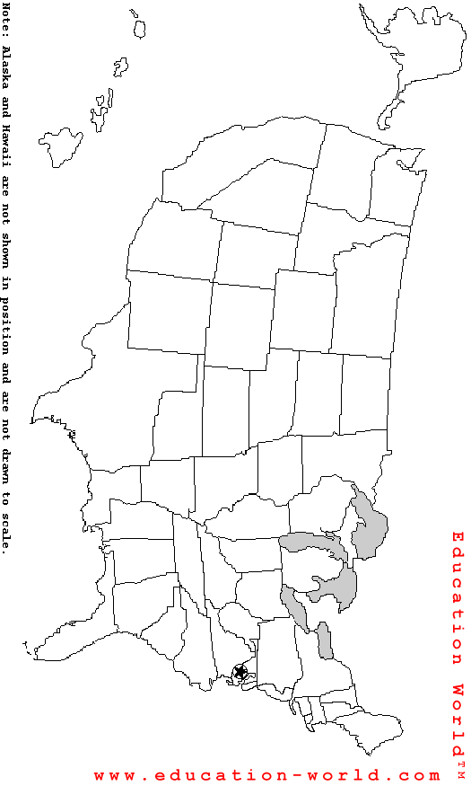 a simple U.S. outline map