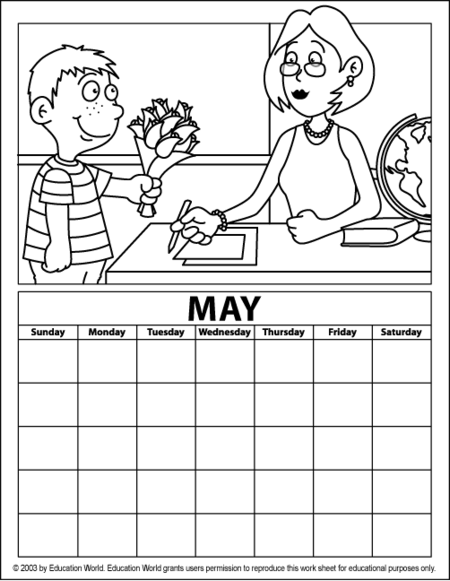 calender coloring pages - photo #8