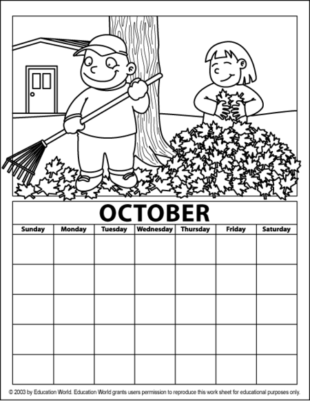 october coloring pages for preschool - photo #1