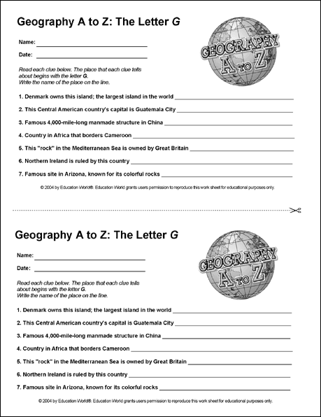 Worksheets World Geographic Features Worksheet education world geography a to z the letter g search form