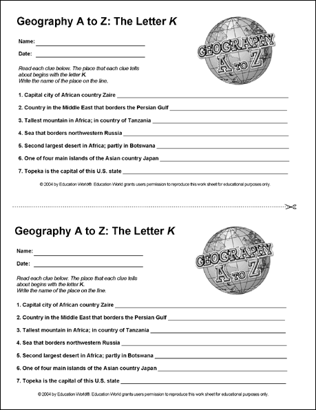 geography a to z the letter k education world words that start with the letter k