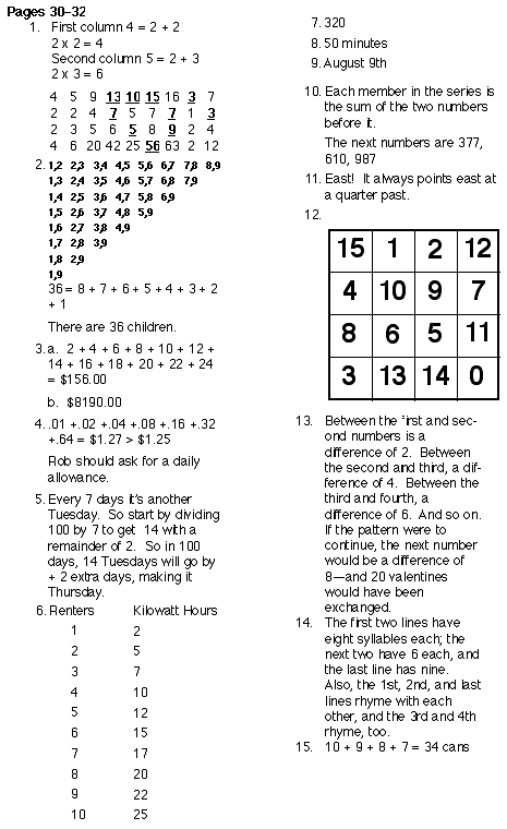 Do Houghton Mifflin math questions come with an answer key?