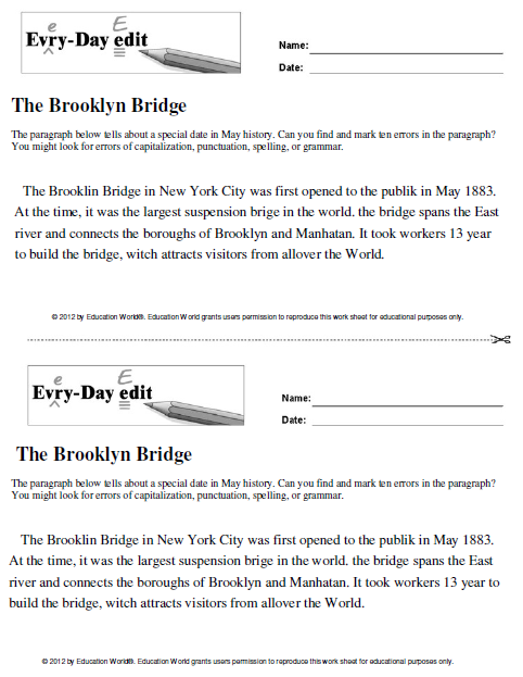 Education World: Every-Day Edit: The Brooklyn Bridge