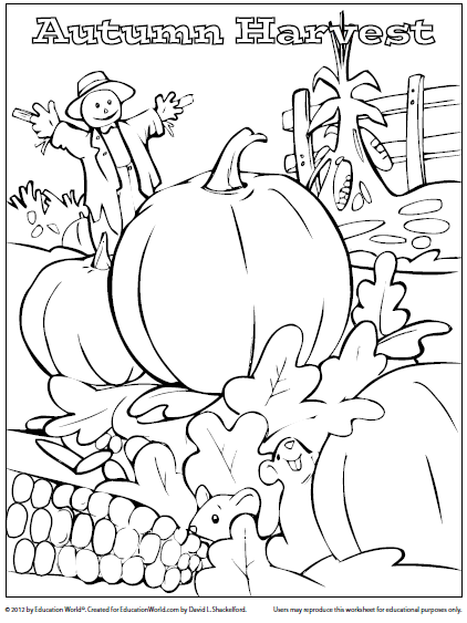 Coloring Sheet: Fall Harvest | Education World