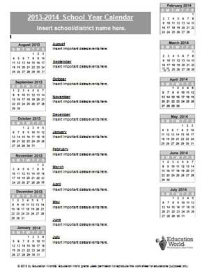 school year calendar template 2013 2014 school year calendar template education world school year calendar template 2013 2014 school year calendar template education world
