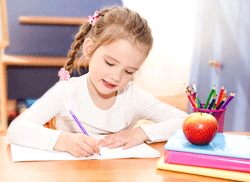 girl enjoying doing classwork