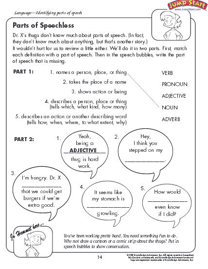 Parts of Speech Worksheet - Download | Education World