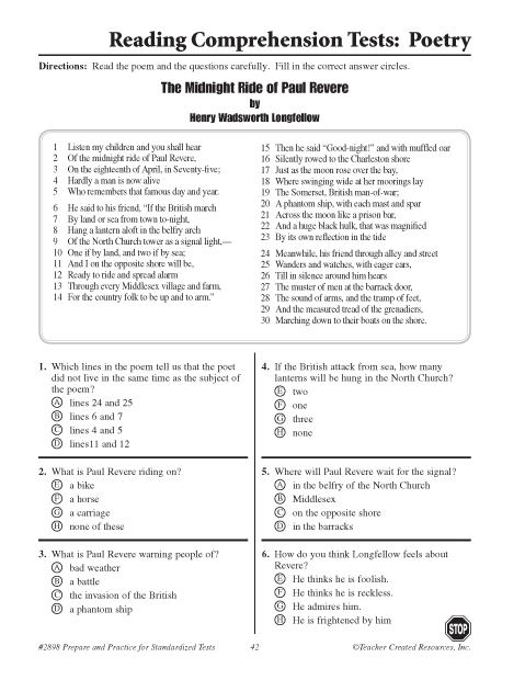 reading examples for 3rd grade iowa test free download