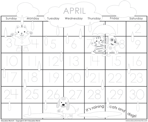 calendar 2011 april template. April 2011 Traceable Calendar