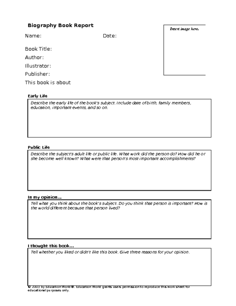 writing autobiography template