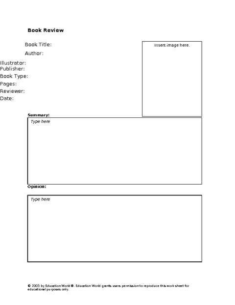 Download book report template