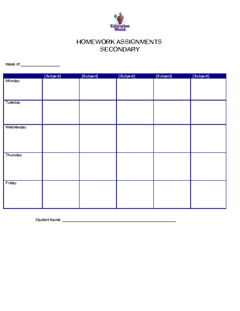 Homework check off template