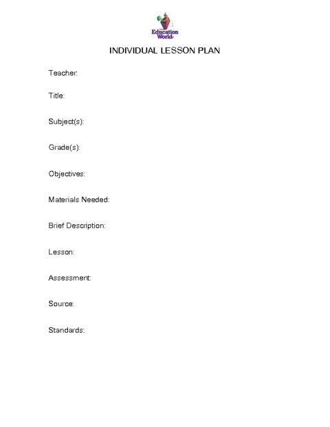 lesson plan template. Blank Lesson Plan Template