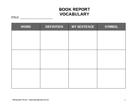 Book report activity