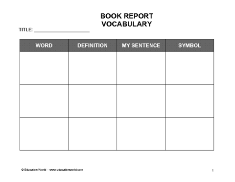 Vocabulary Book Template