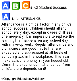abcs of student success a is for attendance education world