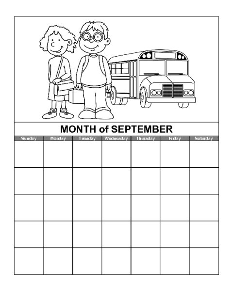 September Calendar Template | Education World