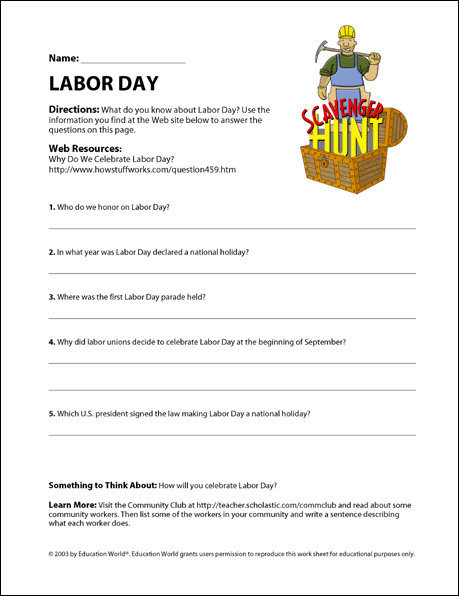 Impresionante Labor Day Worksheets Pdfen 2023 ¡Accede aquí!
