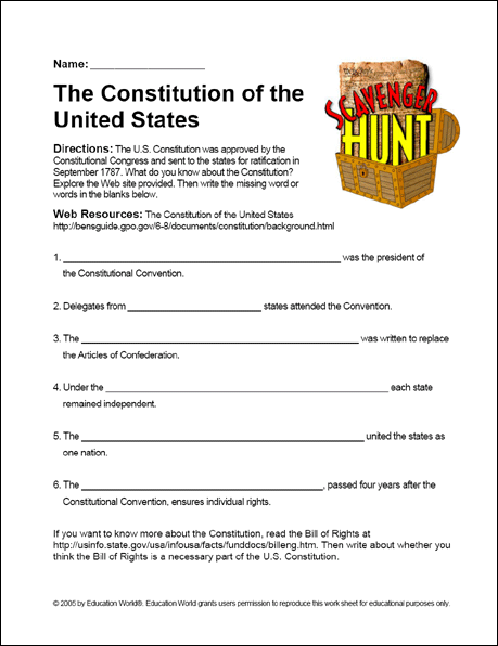 The United States Constitution Scavenger Hunt Answer Key Rwanda 24