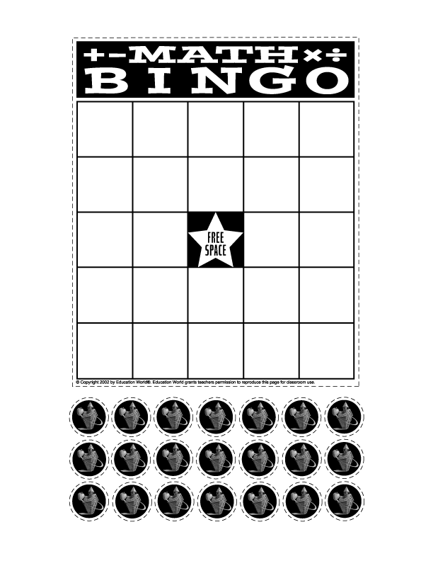 Math Bingo Sheets Printable