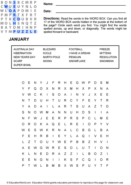 word search puzzle education world