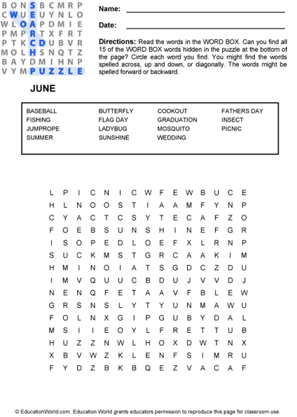 Food Safety Word Search Puzzle For Kids - 7 Words