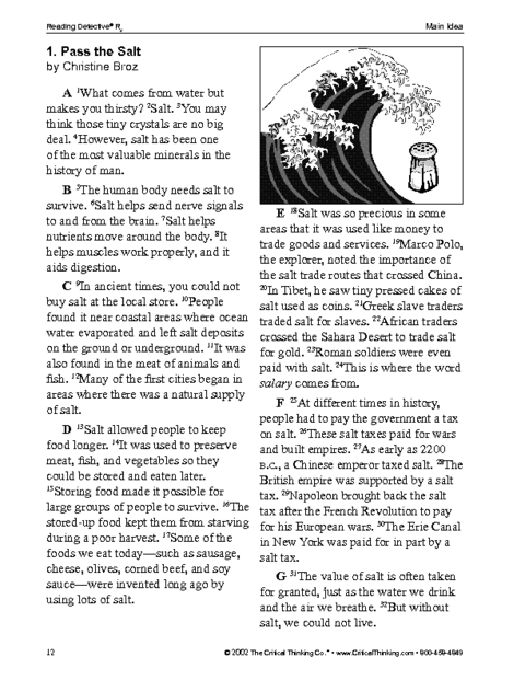 Critical Thinking Worksheet Grades 3-5: Reading Detectives | Education World