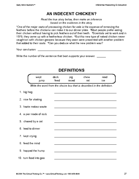 Critical Thinking Worksheets Worksheet Works