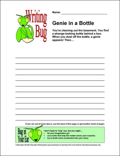 writing bug genie in a bottle education world