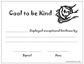 cool to be kind editable certificate education world cool certificates