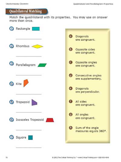 Critical Thinking Work Sheets: Geometry Download | Education World