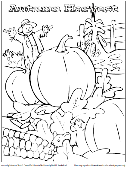 Download Coloring Sheet: Fall Harvest | Education World