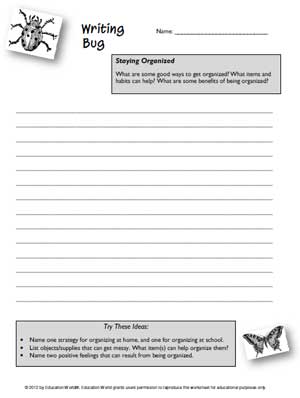 Writing Bug: Staying Organized | Education World