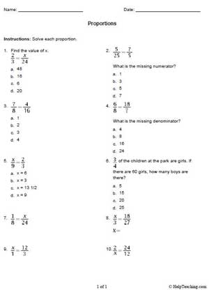 Proportions | Education World