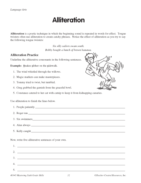 Alliteration Worksheets Free Printable