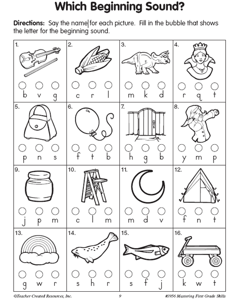 Teacher Created Resource: Which Beginning Sound? | Education World