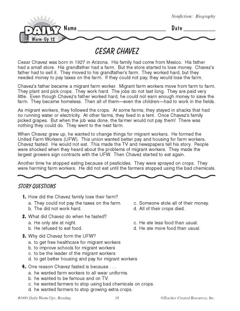 Cesar Chavez Education World