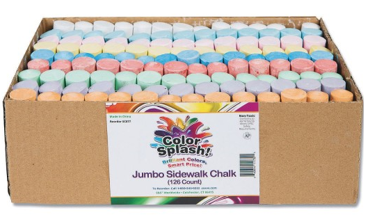 Color Splash! Giant Box of Sidewalk Chalk (Box of 126) Now just $9.99!
