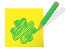 clover and pencil