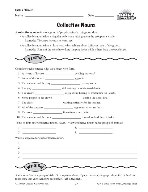 collective nouns education world