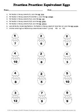 Fraction Practice: Equivalent Eggs | Education World