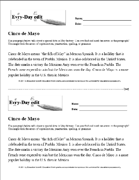 Every Day Edit Cinco De Mayo Education World