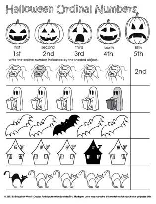 halloween ordinal numbers education world