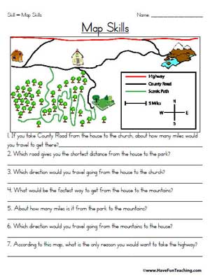 Map Skills Worksheet | Education World