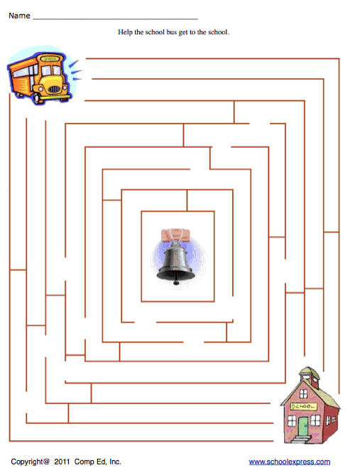 School Express Maze Worksheet | Education World