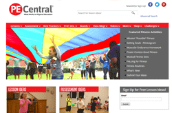 screenshot of pe central homepage