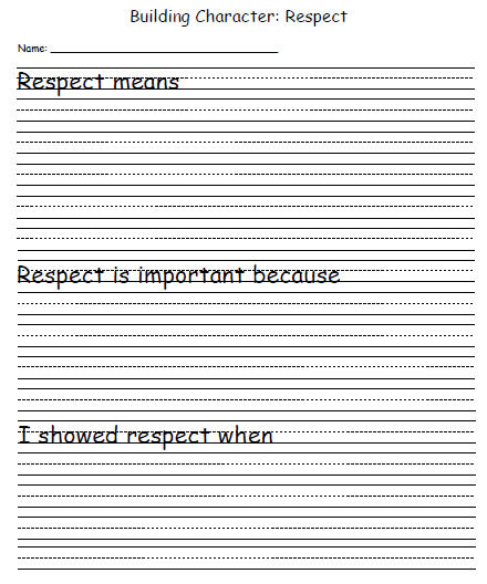 character development template respect education world