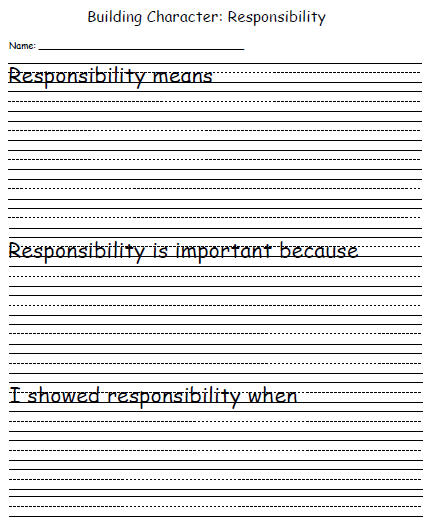 character development template responsibility education world