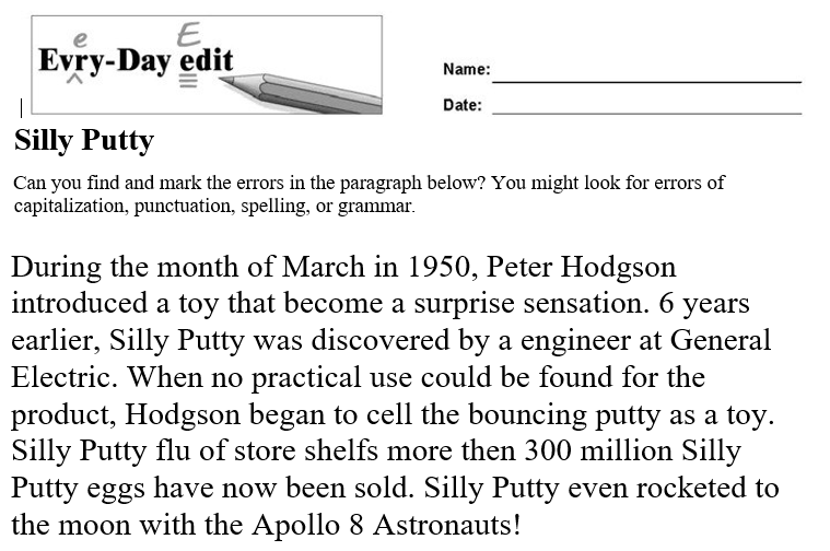 Silly Putty Editable Version for Student Remote Learning Education World