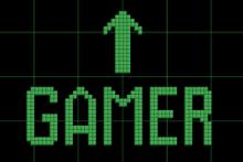 The word gamer in pixels